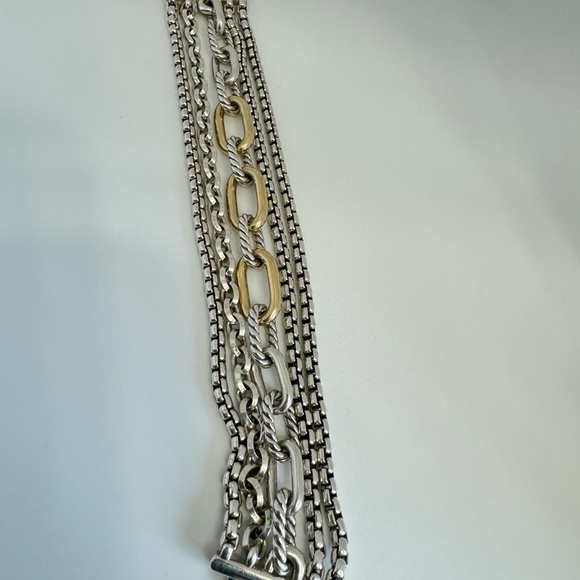 David Yurman
Multi Row Chain Bracelet in Silver with 18K Gold, 29mm - Picture 3 of 10